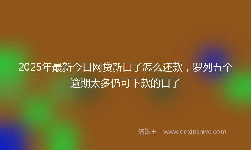 2025年最新今日网贷新口子怎么还款，罗列五个逾期太多仍可下款的口子