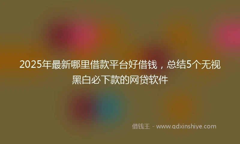 2025年最新哪里借款平台好借钱，总结5个无视黑白必下款的网贷软件