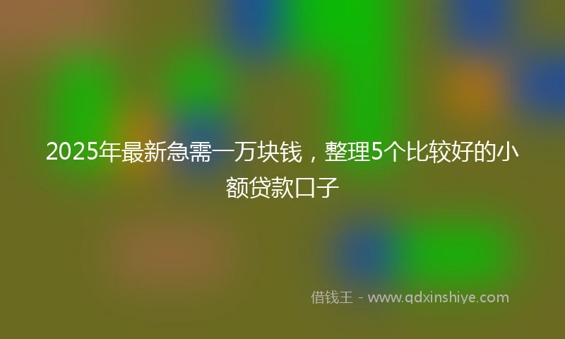 2025年最新急需一万块钱，整理5个比较好的小额贷款口子