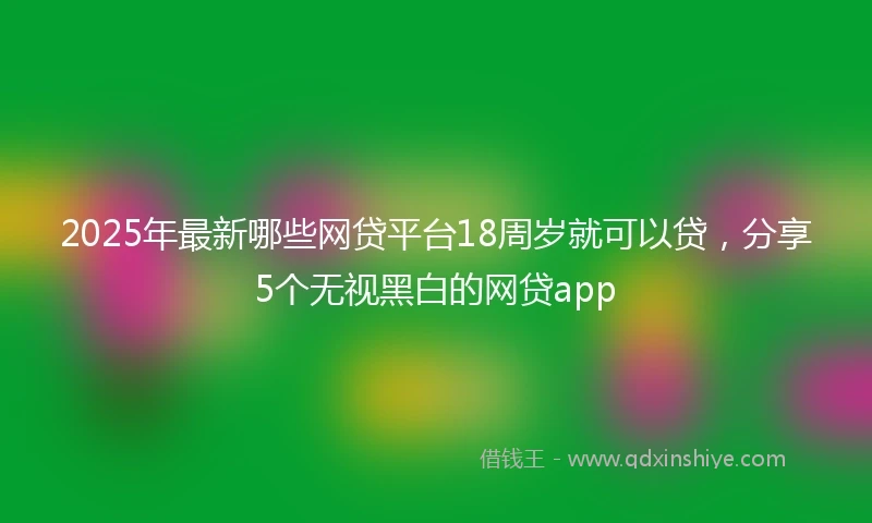 2025年最新哪些网贷平台18周岁就可以贷，分享5个无视黑白的网贷app
