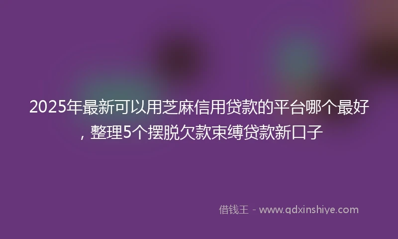 2025年最新可以用芝麻信用贷款的平台哪个最好，整理5个摆脱欠款束缚贷款新口子