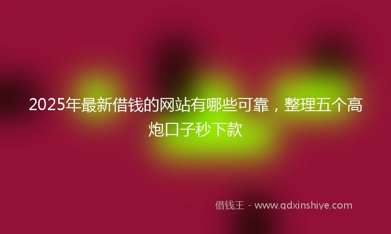 2025年最新借钱的网站有哪些可靠，整理五个高炮口子秒下款