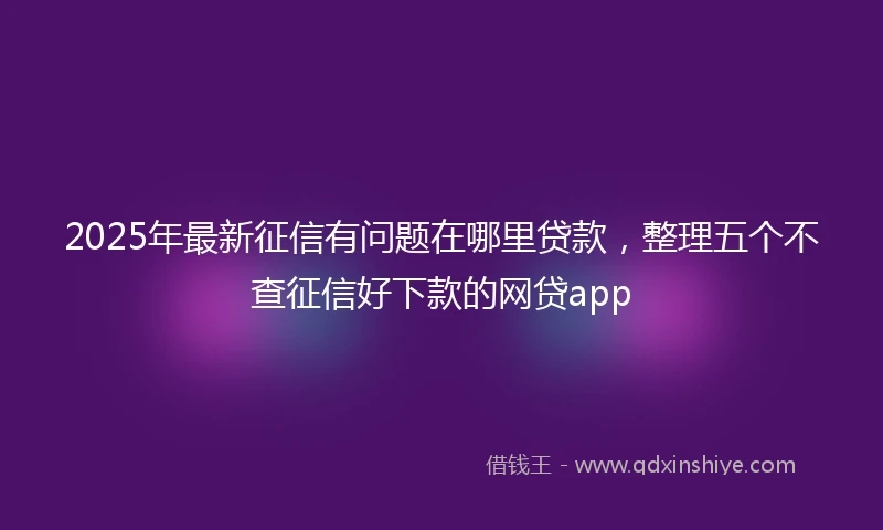 2025年最新征信有问题在哪里贷款，整理五个不查征信好下款的网贷app