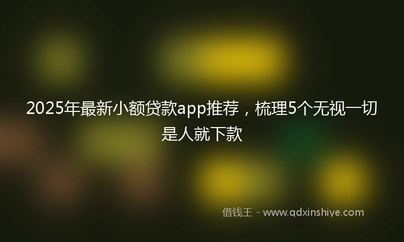 2025年最新小额贷款app推荐，梳理5个无视一切是人就下款