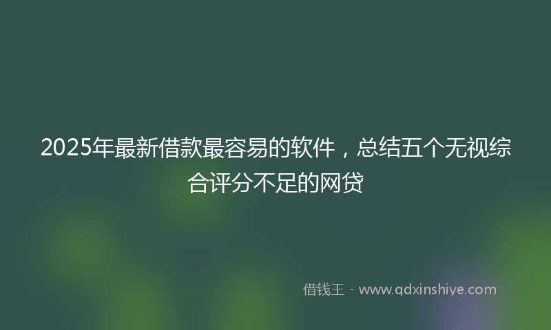 2025年最新借款最容易的软件，总结五个无视综合评分不足的网贷