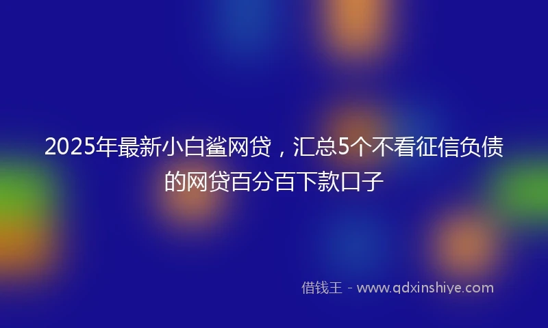 2025年最新小白鲨网贷，汇总5个不看征信负债的网贷百分百下款口子