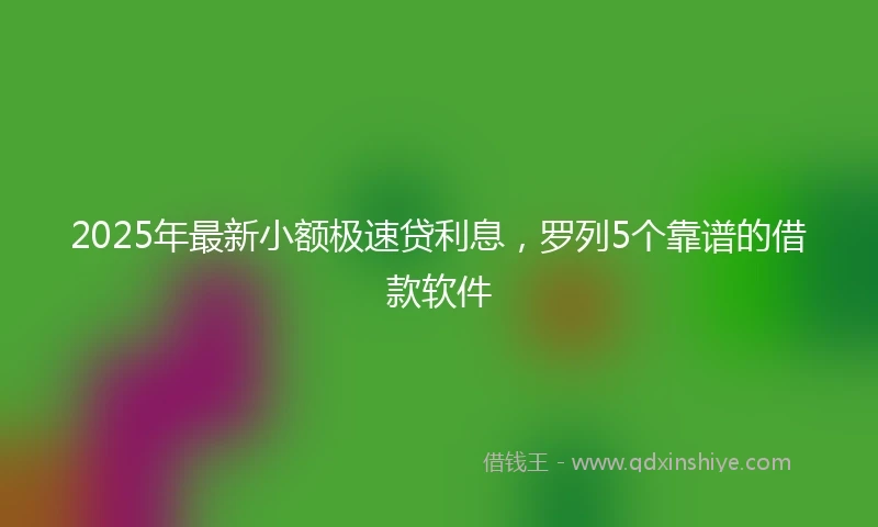 2025年最新小额极速贷利息，罗列5个靠谱的借款软件