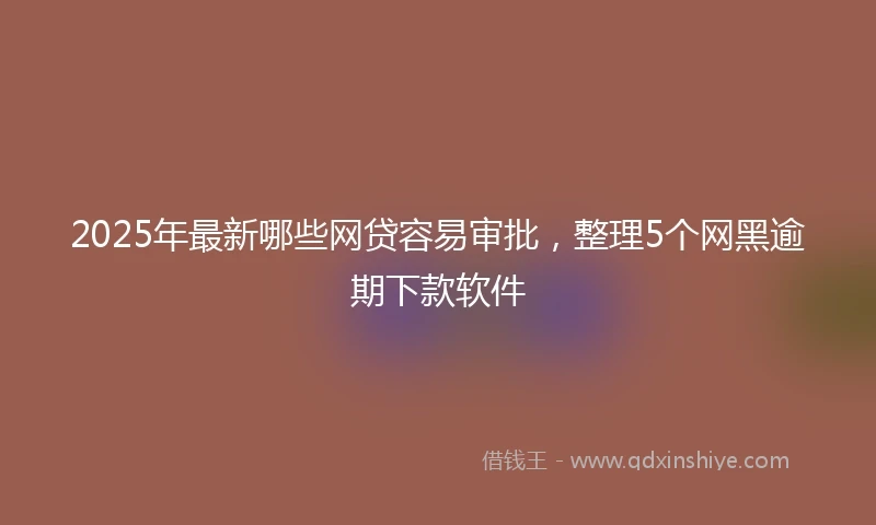 2025年最新哪些网贷容易审批，整理5个网黑逾期下款软件