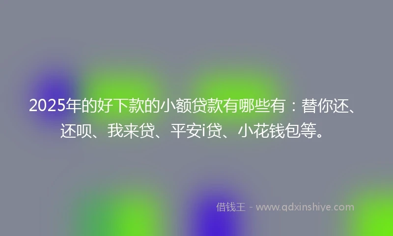 2025年的好下款的小额贷款有哪些有：替你还、还呗、我来贷、平安i贷、小花钱包等。