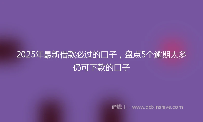 2025年最新借款必过的口子，盘点5个逾期太多仍可下款的口子