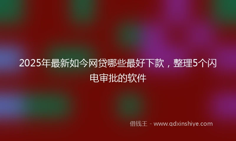 2025年最新如今网贷哪些最好下款，整理5个闪电审批的软件