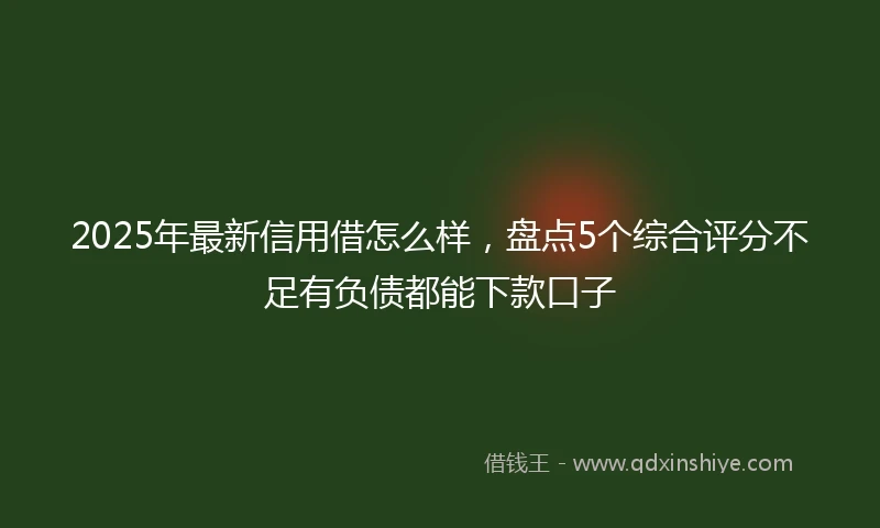2025年最新信用借怎么样，盘点5个综合评分不足有负债都能下款口子