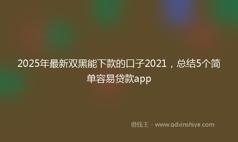 2025年最新双黑能下款的口子2021，总结5个简单容易贷款app