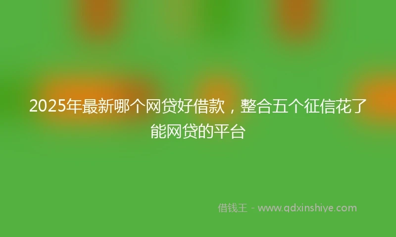 2025年最新哪个网贷好借款，整合五个征信花了能网贷的平台