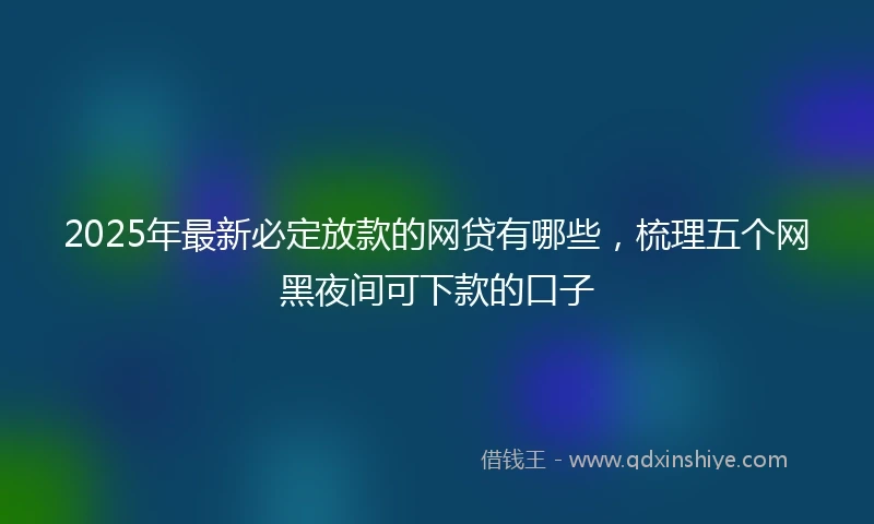 2025年最新必定放款的网贷有哪些，梳理五个网黑夜间可下款的口子