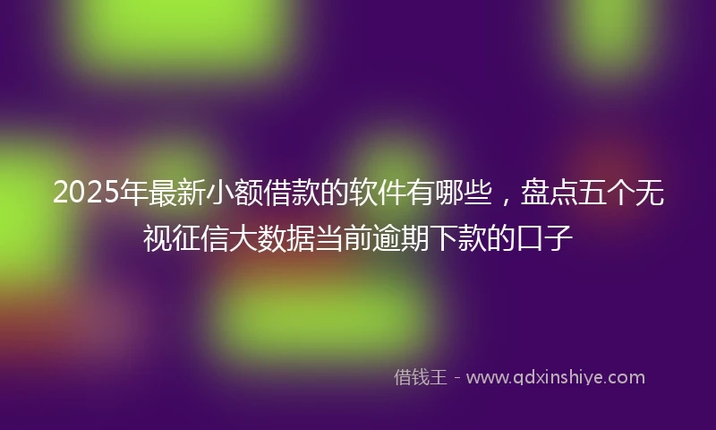 2025年最新小额借款的软件有哪些，盘点五个无视征信大数据当前逾期下款的口子