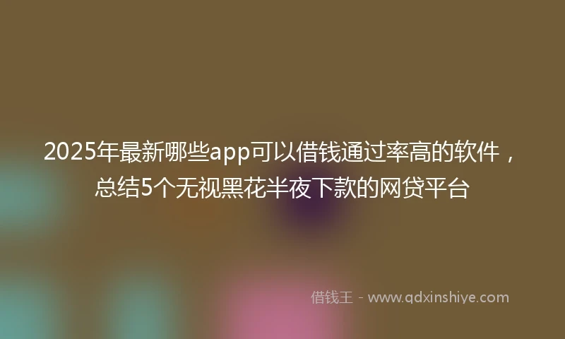 2025年最新哪些app可以借钱通过率高的软件，总结5个无视黑花半夜下款的网贷平台