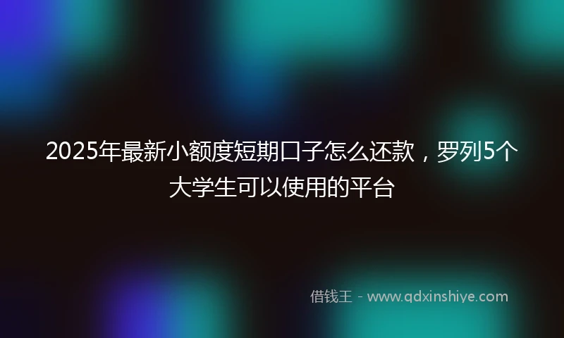 2025年最新小额度短期口子怎么还款，罗列5个大学生可以使用的平台
