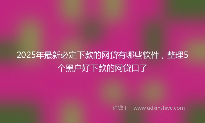 2025年最新必定下款的网贷有哪些软件，整理5个黑户好下款的网贷口子