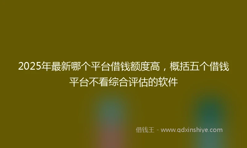 2025年最新哪个平台借钱额度高，概括五个借钱平台不看综合评估的软件