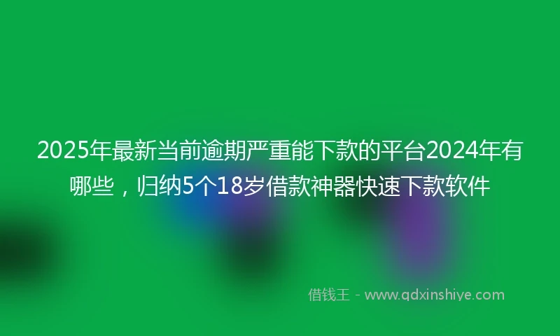 2025年最新当前逾期严重能下款的平台2024年有哪些，归纳5个18岁借款神器快速下款软件