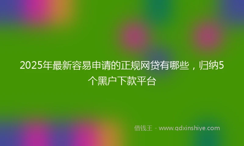 2025年最新容易申请的正规网贷有哪些，归纳5个黑户下款平台