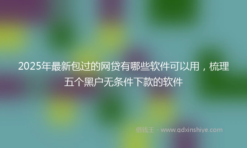 2025年最新包过的网贷有哪些软件可以用，梳理五个黑户无条件下款的软件