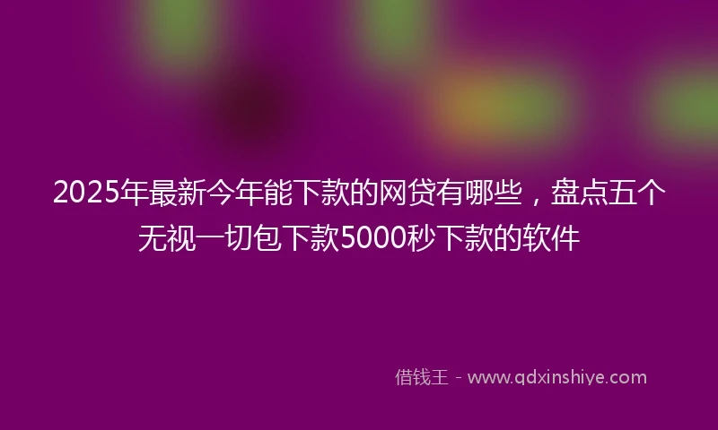 2025年最新今年能下款的网贷有哪些，盘点五个无视一切包下款5000秒下款的软件