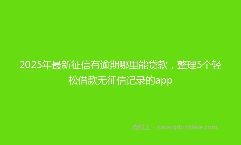 2025年最新征信有逾期哪里能贷款，整理5个轻松借款无征信记录的app