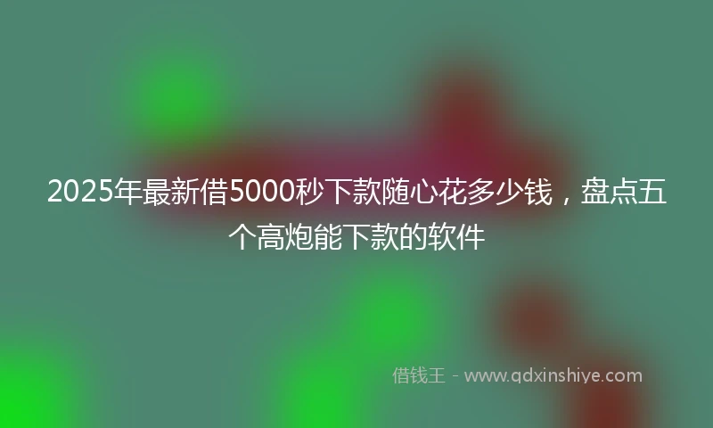 2025年最新借5000秒下款随心花多少钱，盘点五个高炮能下款的软件