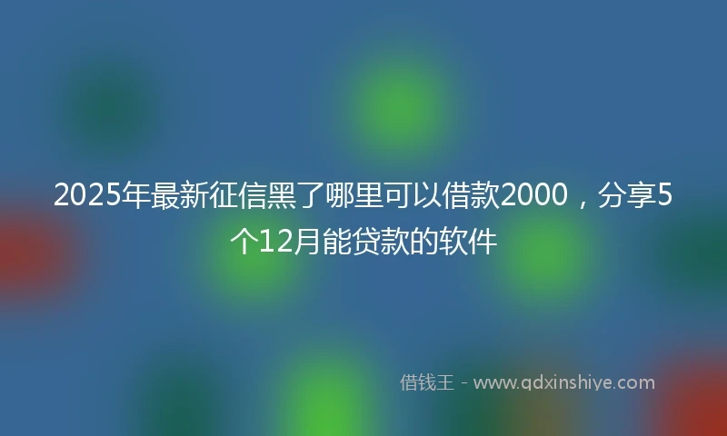 2025年最新征信黑了哪里可以借款2000，分享5个12月能贷款的软件