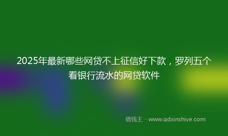 2025年最新哪些网贷不上征信好下款，罗列五个看银行流水的网贷软件