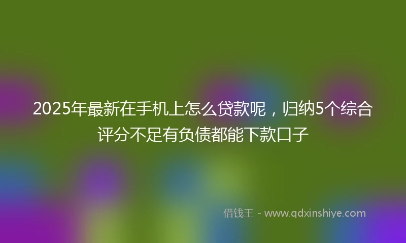 2025年最新在手机上怎么贷款呢，归纳5个综合评分不足有负债都能下款口子