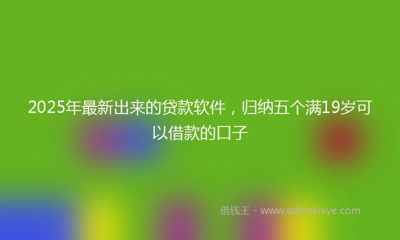 2025年最新出来的贷款软件，归纳五个满19岁可以借款的口子