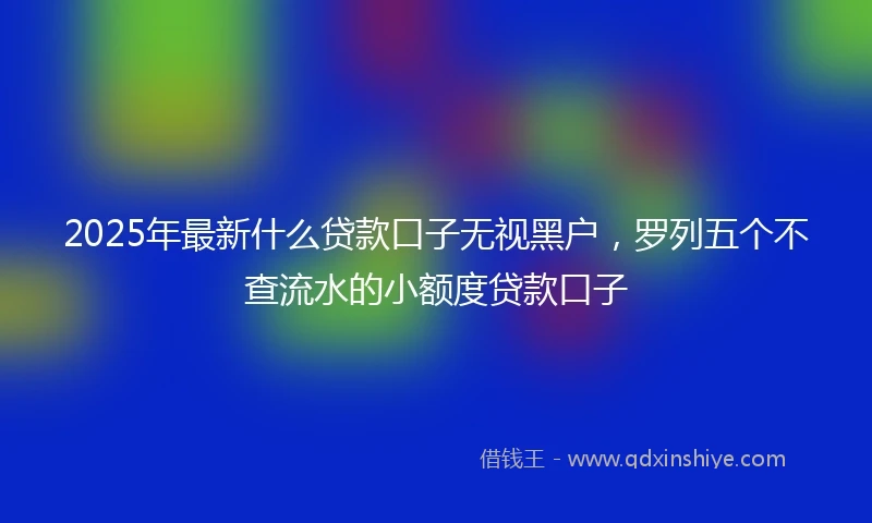 2025年最新什么贷款口子无视黑户，罗列五个不查流水的小额度贷款口子