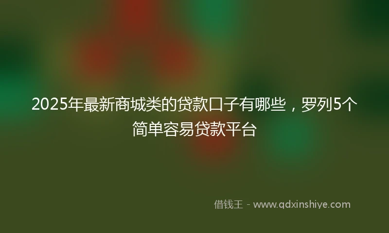 2025年最新商城类的贷款口子有哪些，罗列5个简单容易贷款平台