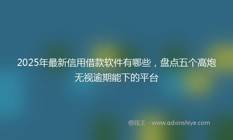 2025年最新信用借款软件有哪些，盘点五个高炮无视逾期能下的平台