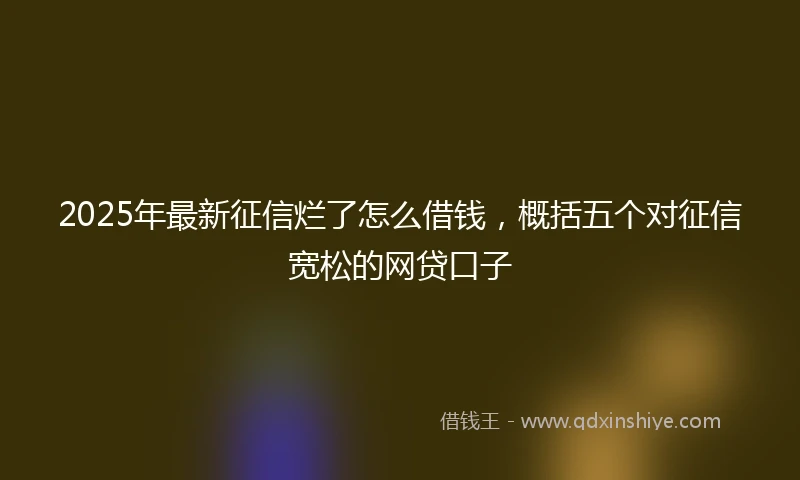 2025年最新征信烂了怎么借钱，概括五个对征信宽松的网贷口子