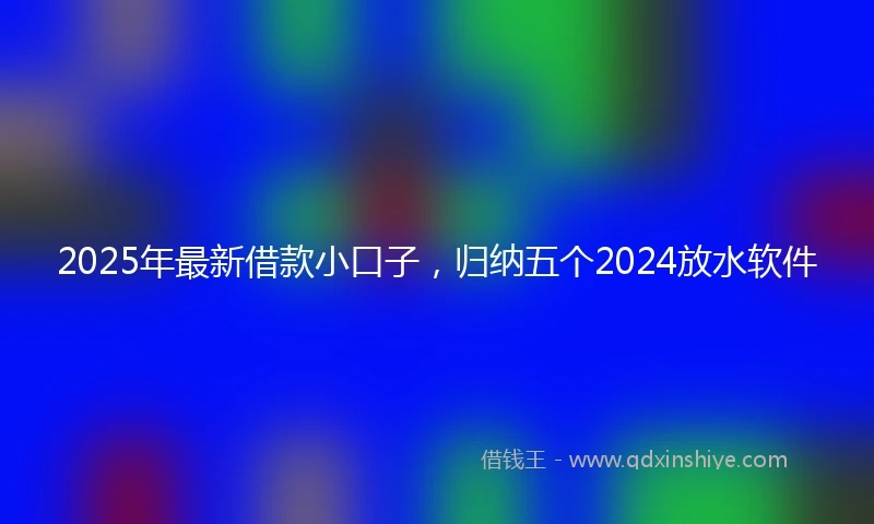 2025年最新借款小口子，归纳五个2024放水软件