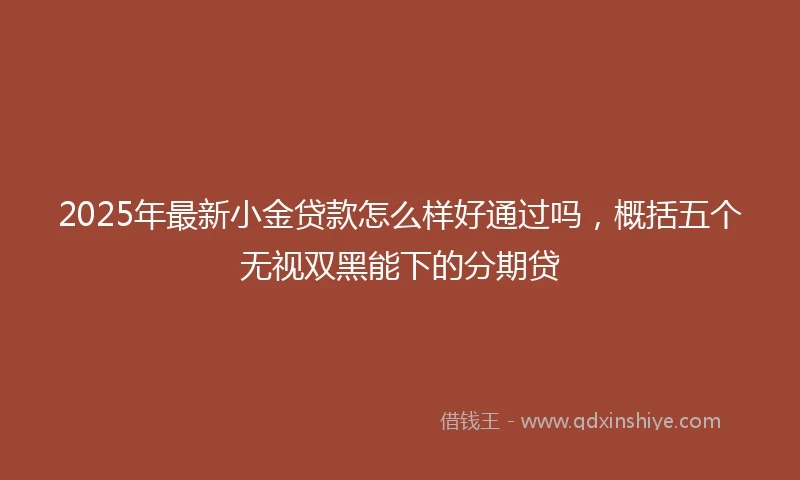 2025年最新小金贷款怎么样好通过吗，概括五个无视双黑能下的分期贷