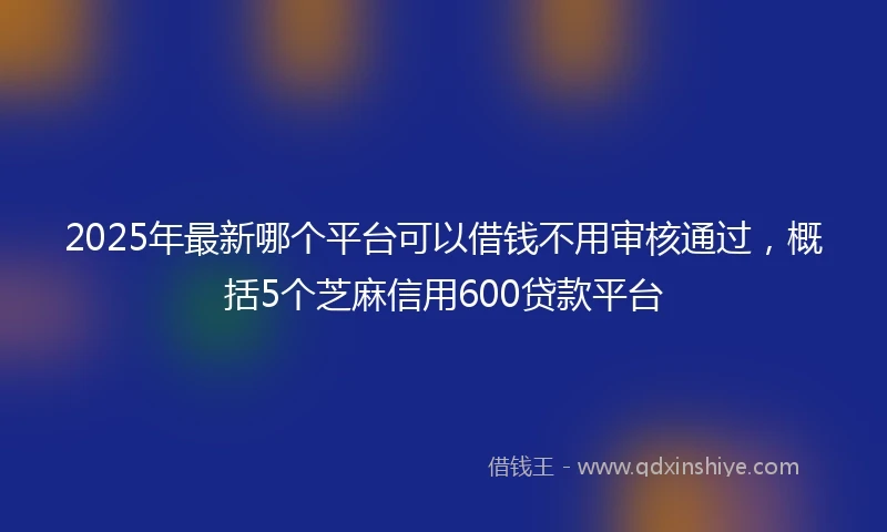 2025年最新哪个平台可以借钱不用审核通过，概括5个芝麻信用600贷款平台
