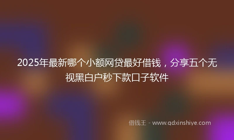 2025年最新哪个小额网贷最好借钱，分享五个无视黑白户秒下款口子软件