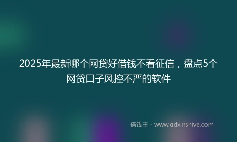 2025年最新哪个网贷好借钱不看征信，盘点5个网贷口子风控不严的软件