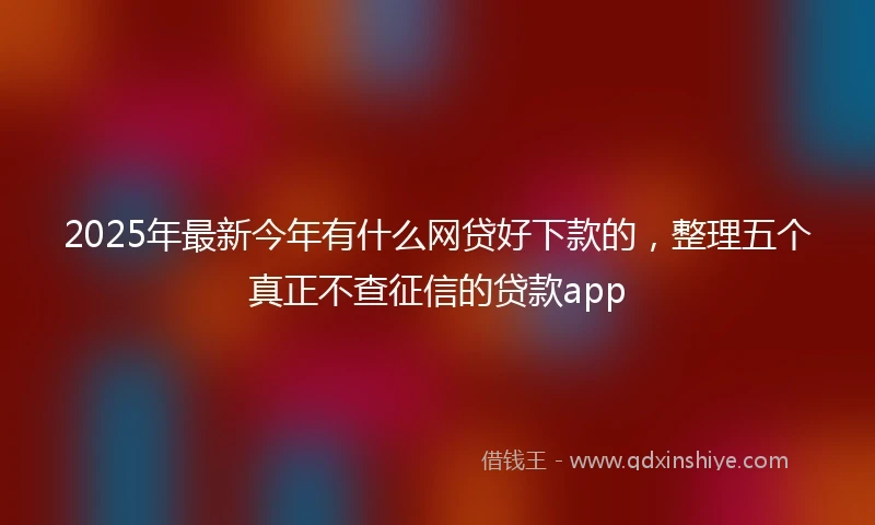 2025年最新今年有什么网贷好下款的，整理五个真正不查征信的贷款app