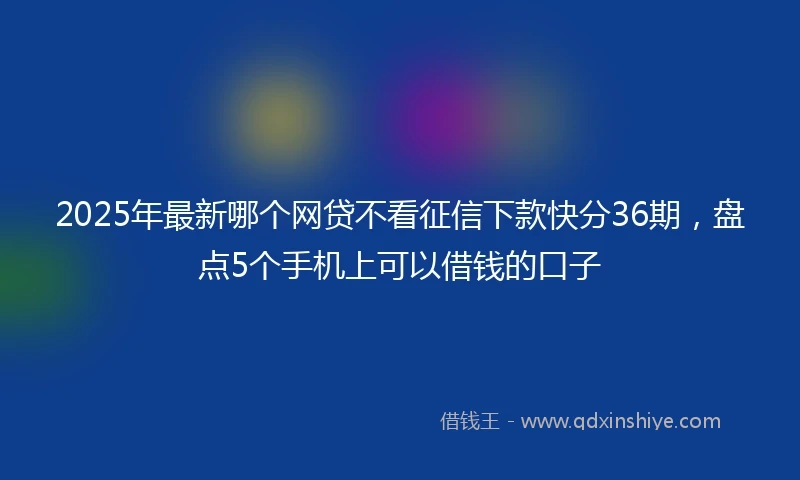 2025年最新哪个网贷不看征信下款快分36期，盘点5个手机上可以借钱的口子