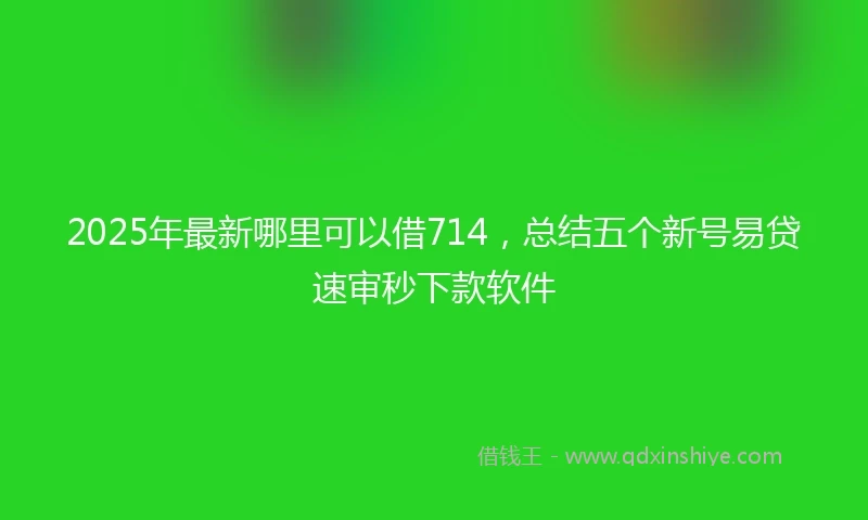 2025年最新哪里可以借714，总结五个新号易贷速审秒下款软件