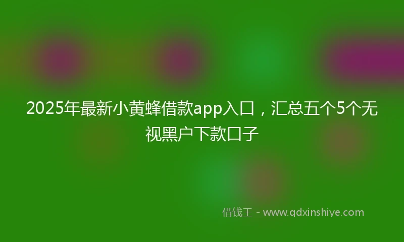 2025年最新小黄蜂借款app入口，汇总五个5个无视黑户下款口子