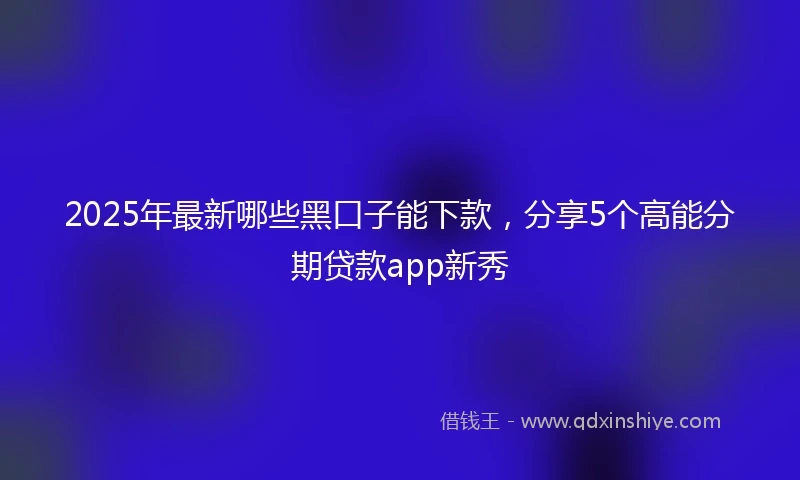 2025年最新哪些黑口子能下款，分享5个高能分期贷款app新秀