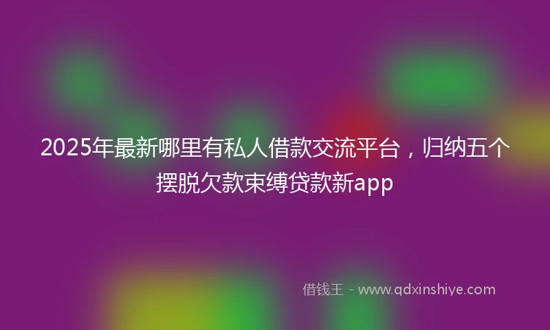 2025年最新哪里有私人借款交流平台，归纳五个摆脱欠款束缚贷款新app