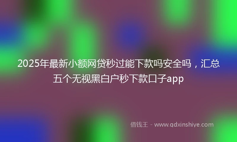 2025年最新小额网贷秒过能下款吗安全吗，汇总五个无视黑白户秒下款口子app